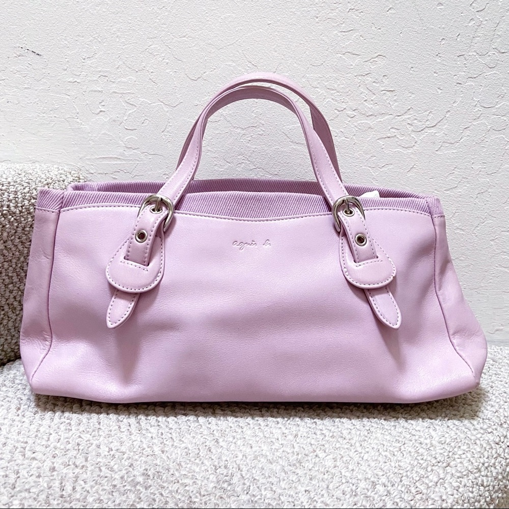 Agnes B. Voyage lilac leather handbag (Made in Japan)